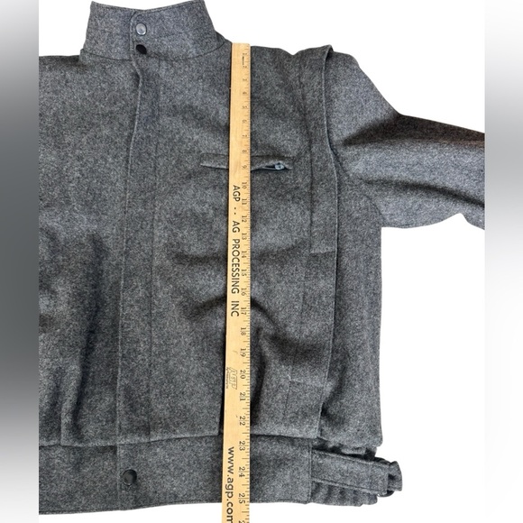 Vintage The American Male 100% Wool Gray Bomber Jacket Coat Size 46 Preppy Retro - Picture 4 of 10